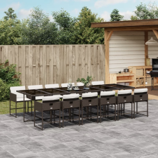 vidaXL 13 részes barna polyrattan kerti ülőgarnitúra párnákkal kerti bútor