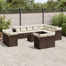 vidaXL 13 részes barna polyrattan kerti ülőgarnitúra párnákkal kerti bútor