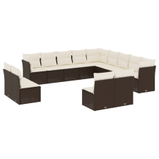 vidaXL 13 részes barna polyrattan kerti ülőgarnitúra párnákkal (3218493) kerti bútor