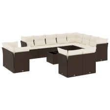 vidaXL 13 részes barna polyrattan kerti ülőgarnitúra párnákkal (3218543) kerti bútor
