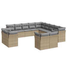 vidaXL 13 részes bézs polyrattan kerti ülőgarnitúra párnákkal (3218549) kerti bútor