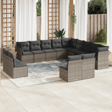 vidaXL 13 részes szürke polyrattan kerti ülőgarnitúra párnákkal kerti bútor
