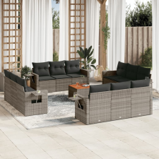 vidaXL 13 részes szürke polyrattan kerti ülőgarnitúra párnákkal kerti bútor