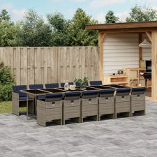 vidaXL 13 részes szürke polyrattan kerti ülőgarnitúra párnákkal kerti bútor