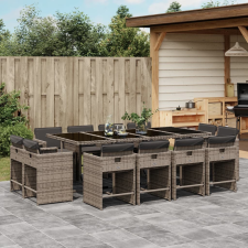 vidaXL 13 részes szürke polyrattan kerti ülőgarnitúra párnákkal kerti bútor