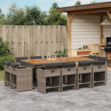 vidaXL 13 részes szürke polyrattan kerti ülőgarnitúra párnákkal kerti bútor