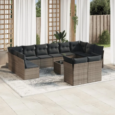 vidaXL 13 részes szürke polyrattan kerti ülőgarnitúra párnákkal kerti bútor