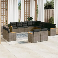 vidaXL 13 részes szürke polyrattan kerti ülőgarnitúra párnákkal kerti bútor