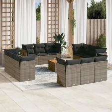 vidaXL 13 részes szürke polyrattan kerti ülőgarnitúra párnákkal kerti bútor