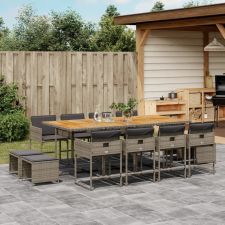 vidaXL 13 részes szürke polyrattan kerti ülőgarnitúra párnákkal kerti bútor