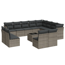 vidaXL 13 részes szürke polyrattan kerti ülőgarnitúra párnákkal (3218480) kerti bútor