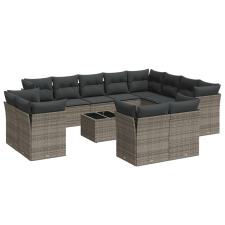 vidaXL 13 részes szürke polyrattan kerti ülőgarnitúra párnákkal (3218540) kerti bútor
