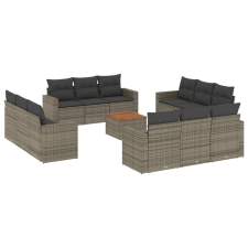 vidaXL 13 részes szürke polyrattan kerti ülőgarnitúra párnákkal (3224058) kerti bútor