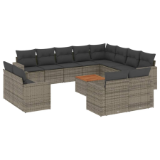 vidaXL 13 részes szürke polyrattan kerti ülőgarnitúra párnákkal (3224394) kerti bútor