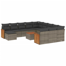 vidaXL 13 részes szürke polyrattan kerti ülőgarnitúra párnákkal (3228272) kerti bútor