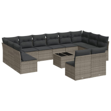 vidaXL 13 részes szürke polyrattan kerti ülőgarnitúra párnákkal (3250219) kerti bútor