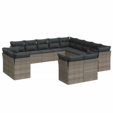 vidaXL 13 részes szürke polyrattan kerti ülőgarnitúra párnákkal (3250389) kerti bútor