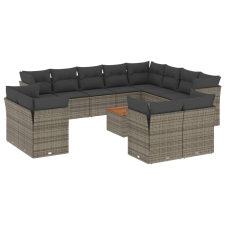 vidaXL 13 részes szürke polyrattan kerti ülőgarnitúra párnákkal (3256284) kerti bútor