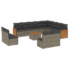vidaXL 13 részes szürke polyrattan kerti ülőgarnitúra párnákkal (3260562) kerti bútor