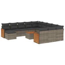vidaXL 13 részes szürke polyrattan kerti ülőgarnitúra párnákkal (3260674) kerti bútor