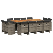 vidaXL 13 részes szürke polyrattan kerti ülőgarnitúra párnákkal (3277813) kerti bútor