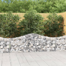 vidaXL 14 db íves horganyzott vas gabion kosár 200x30x60/80 cm kerti dekoráció