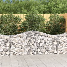 vidaXL 14 db íves horganyzott vas gabion kosár 200x50x80/100 cm kerti tárolás