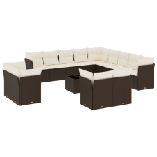 vidaXL 14 részes barna polyrattan kerti ülőgarnitúra párnákkal (3218563) kerti bútor