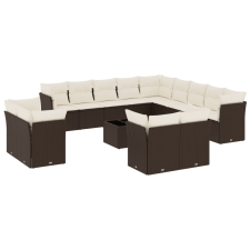 vidaXL 14 részes barna polyrattan kerti ülőgarnitúra párnákkal (3250402) kerti bútor