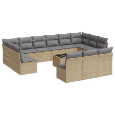 vidaXL 14 részes bézs polyrattan kerti ülőgarnitúra párnával (3218399) kerti bútor