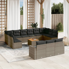 vidaXL 14 részes szürke polyrattan kerti ülőgarnitúra párnákkal kerti bútor