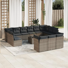 vidaXL 14 részes szürke polyrattan kerti ülőgarnitúra párnákkal kerti bútor