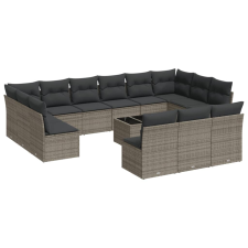 vidaXL 14 részes szürke polyrattan kerti ülőgarnitúra párnákkal (3250239) kerti bútor