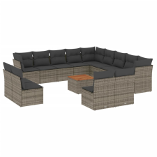 vidaXL 14 részes szürke polyrattan kerti ülőgarnitúra párnákkal (3256270) kerti bútor