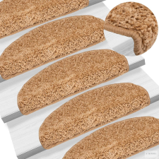 vidaXL 15 db bézs lépcsőszőnyeg 65 x 21 x 4 cm lakástextília