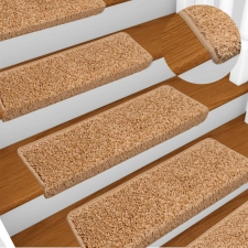 vidaXL 15 db bézs lépcsőszőnyeg 65x21x4 cm lakástextília