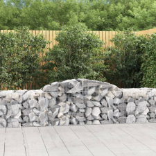 vidaXL 15 db íves horganyzott vas gabion kosár 300x50x60/80 cm kerti tárolás