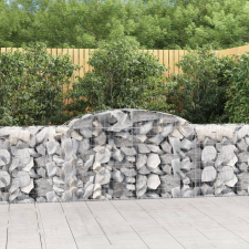 vidaXL 15 db íves horganyzott vas gabion kosár 300x50x80/100 cm kerti tárolás