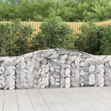 vidaXL 15 db íves horganyzott vas gabion kosár 400x30x100/120 cm bútor