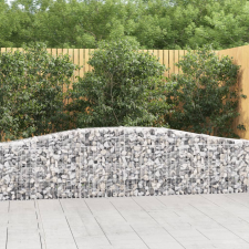 vidaXL 15 db íves horganyzott vas gabion kosár 400x30x60/80 cm kerti dekoráció