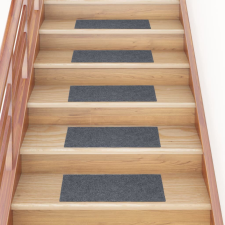 vidaXL 15 db Öntapadós Lépcsőszőnyeg - Világoszürke - 60x25 cm lakástextília