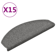 vidaXL 15 db sötétzöld lépcsőszőnyeg 65 x 24 x 4 cm (322369) lakástextília