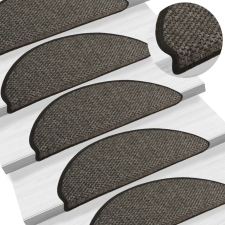 vidaXL 15 db szizál hatású antracitszürke lépcsőszőnyeg 65 x 25 cm lakástextília