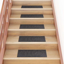 vidaXL 15 db szürke négyszögletes öntapadó lépcsőszőnyeg 60x25 cm lakástextília