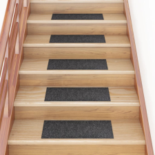 vidaXL 15 db szürke négyszögletes öntapadó lépcsőszőnyeg 60x25 cm lakástextília