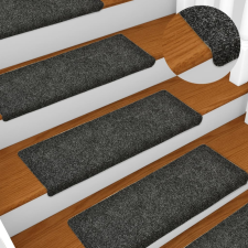 vidaXL 15 db tűvel lyuggatott szürke szövet lépcsőszőnyeg 65 x 25 cm lakástextília