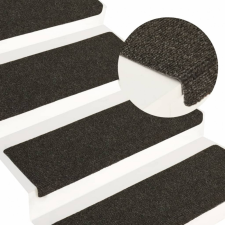 vidaXL 15 db tűvel lyuggatott szürke szövet lépcsőszőnyeg 65 x 25 cm lakástextília