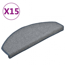 vidaXL 15 db világosszürke és kék lépcsőszőnyeg 65 x 24 x 4 cm lakástextília