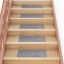 vidaXL 15 db világosszürke öntapadó lépcsőszőnyeg 60 x 25 cm lakástextília