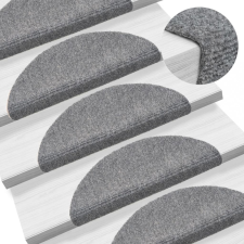 vidaXL 15 db világosszürke, öntapadós lépcsőszőnyeg 56x17x3 cm lakástextília